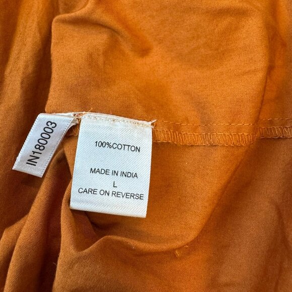 Happy Nature Orange Brown Square Neck Long Sleeve Blouse J28 - Picture 5 of 6